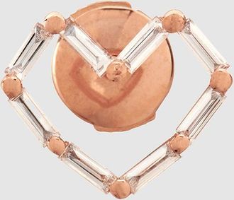 Little Ones Paris Boucle doreille Mini Coeur Or Rose Diamants (vendue à lunité)