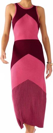 Minkpink Emeris Intarsia Knit Dress In Pink/berry