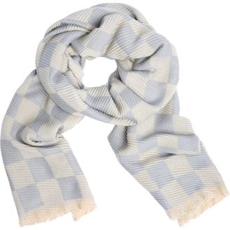 Saachi Crinkled Checkered Scarf in Pastel Bue at Nordstrom Rack