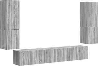 vidaXL Conjunto De Mueble De Tv 4 Uds. Gris Sonoma Vidaxl