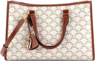 Celine Horizontal Cabas Triomphe Coated Canvas Mini tote bag - Beige