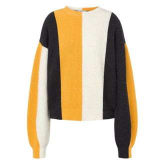 Moschino Jersey de Canal&eacute; - Dames - Ronde hals truien - Geel - XS - Wol - Truien & Vesten
