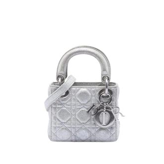 Dior Pre-owned Lady Dior - Dames - Pre-owned - Grijs - Maat: ONE Size Leer