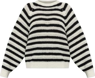 Lisa Yang Reni Strepen Kasjmier Trui - Dames - Cashmere truien - Wit - XS - Kasjmier - Truien & Vesten