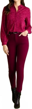 Marble Scotland Marissa Print Oversized Blouse In Berry