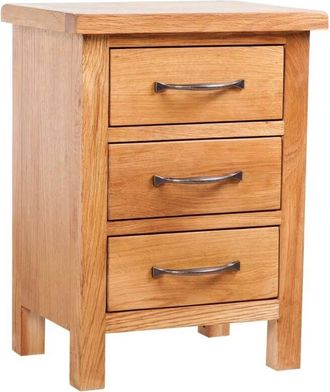 vidaXL Nightstand with 3 Drawers 40x30x54 cm Solid Oak Wood vidaXL