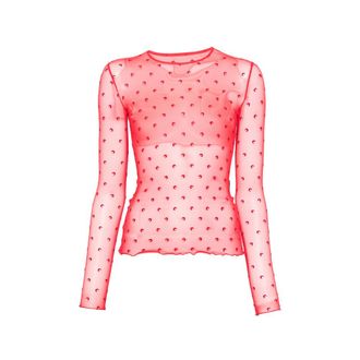 Marine Serre Moon-print Mesh T-shirt