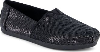 Toms Alpargata Pailletten Textiel Dames Zwarte Espadrilles