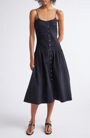 Veronica Beard Serenel Smock Sundress in Black at Nordstrom, Size 10