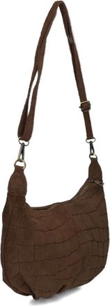 Notre-V Savina Toscana Croco Schoudertas - Dames - Schoudertassen - Bruin - ONE Size - Su&egrave;de - Tassen