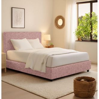 Dmora Cama Matrimonial Lichfield, Desenfundable, Hecho En Italia, Rosa