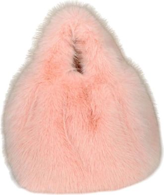 Generic Autumn and winter imitation fox plush bag versatile one-shoulder crossbody handbag(pink,32 * 36 * 16cm)