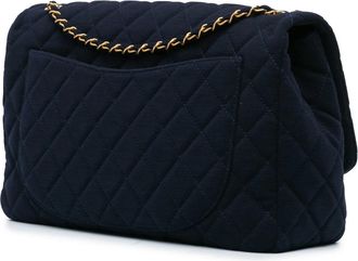 Chanel Hobo Bags - 2021-2023 XL Classic Jersey Single Flap - Gr. unisize - in Blau - für Damen