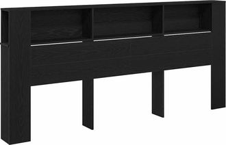 vidaXL Cabecero Armario Negro Roble 220x18,5x104,5 Cm Vidaxl