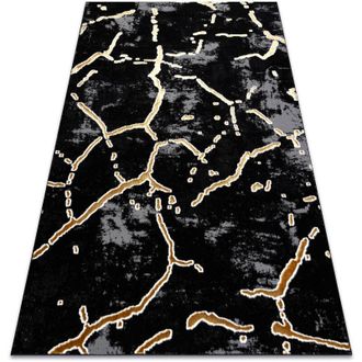 RugsX Rugsx - Alfombra Allure 1967 M&aacute;rmol - Estructural, Elegante, Glamurosa Negro / Oro Black 120x170 Cm