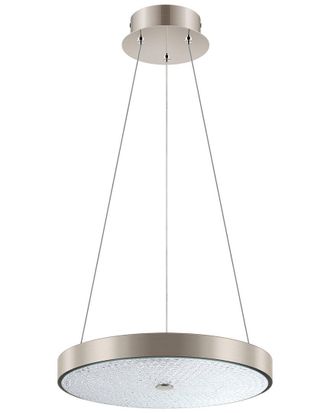 Eglo Eglo Arezzo 1 Light Integrated Led Pendant With Matte Nickel Finish & Clear Glass Shade & Clear Stones