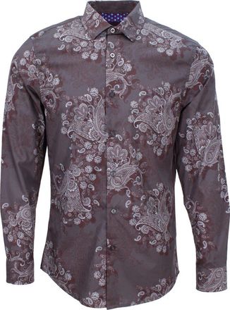 Lords of Harlech Norman Button-Up Shirt in Random Paisley Smoke at Nordstrom, Size Xx-Large