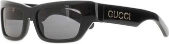 Gucci Accessoires, unisex, Zwart, ONE Size, Rechthoekige zonnebril