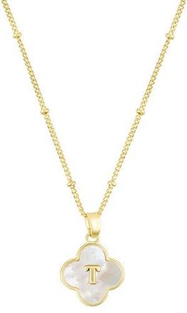 Adornia Mother-of-Pearl Clover Initial Pendant Necklace in White-T at Nordstrom Rack