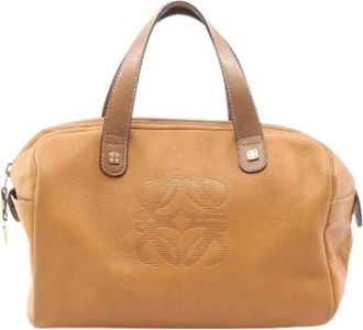 Loewe Pre-owned Handbags, female, Brown, Size: ONE SIZE Pre-owned Anagram Leather Handbag