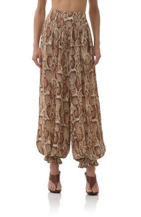 AFRM Vesper Snakeskin Print Pants in Sand Snake at Nordstrom Rack, Size X-Small