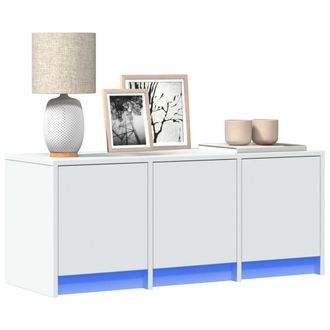 Berkfield Home TV Cabinet with LED White 97x34x40 cm Engineered Wood | Size: 97 x 34 x 40 cm