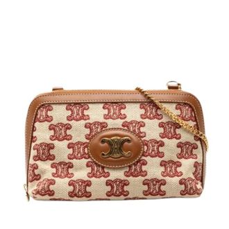 Celine Pre-owned Cross Body Bags, female, Multicolor, Size: ONE SIZE Pre-owned Embroidered Canvas Crossbody Bag