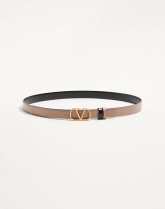 Valentino Garavani Reversible Vlogo Signature Belt In Glossy Calfskin 20 Mm Wo