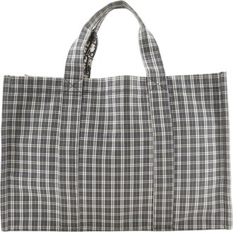 Dior Black White Cotton Handbag Tote Bag (Pre-Owned)