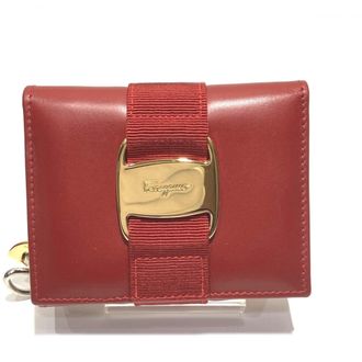 Ferragamo Red Color Leather Coin Purse/Coin Case (Pre-Owned)