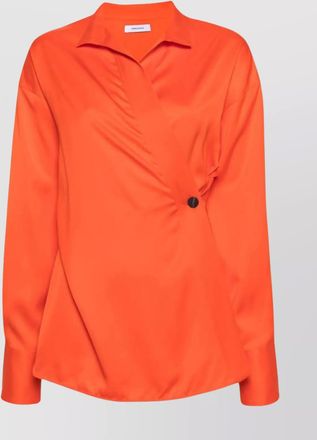 Ferragamo asymmetric sleeve wrap top