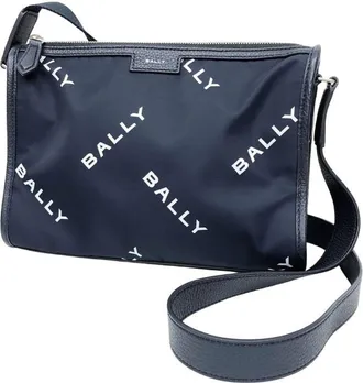 Bally Navy Nylon Messenger Bag Shoulder Bag (Pre-Owned)
