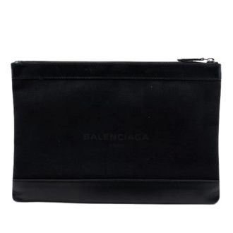Balenciaga Pre-owned Clutches, female, Blue, Size: ONE SIZE Pre-owned Navy Clip M