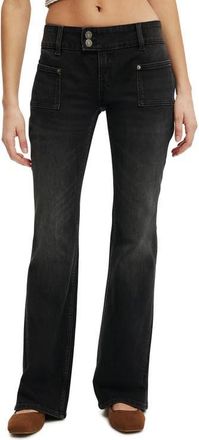 Cotton On Womens Low Rise Bootcut Jean in Stitch Revolve Black at Nordstrom, Size 12
