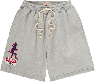 Cherry Los Angeles Gecko Embroidered Cotton-blend Sweatshorts - Grey - XL