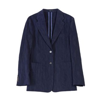 Paul Smith Blazers, female, Blue, Size: XS Giacca Sfoderata in Seersucker