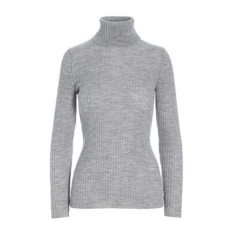 Bitte Kai Rand Grijze Melange Wol Coltrui Sweater - Dames - Coltruien - Grijs - XL - Wol - Truien & Vesten