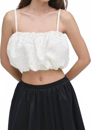 For Love & Lemons Lorenne Crop Top In White