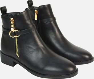 XY London Womens XY London Womens/Ladies Lorna Buckle Detail Ankle Boots - Black - Size: 4