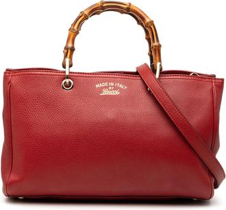 Gucci Pre-owned Gucci Medium Calfskin Bamboo Shopper Satchel Ladies 323660 20981