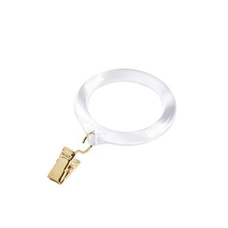 Ballard Designs Set of 10 Acrylic Drapery Rings - Brass - Ballard Designs