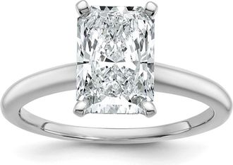 Diamond2Deal 14k White Gold 2 1/2 Ct Lab Grown Diamond Solitare Engagement Ring