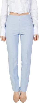 Sandro Ferrone Wijde Pijpen Broek - Dames - Slim Fit Broeken - Blauw - L - Broeken