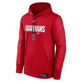 Nike Mens Cleveland Guardians Authentic Collection Nike Therma MLB Pullover Hoodie in Red | NAC3162NGUA-RMG