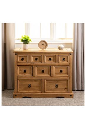 Seconique Corona 4+3+2 Drawer Merchant Chest in Natural