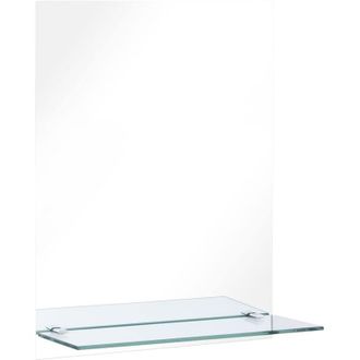 vidaXL vidaXL Specchio da Parete con Mensola 50x70 cm in Vetro Temperato