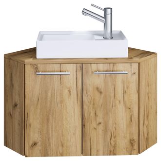 ebuy24 Ebuy24 - Set Vcm De 2 Piezas Lavadero Para Invitados Wc Ba&ntilde;o De Invitados Lavabo Muebles De Ba&ntilde;o Armario De Esquina Set De Ba&ntilde;o - Vilosa (roble De Mie