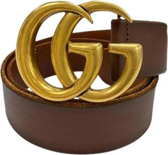 Gucci Pre-owned Vintage Leren Riem - Heren - Vintage Accessoires - Bruin - ONE Size - Leer - Vintage