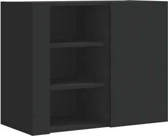 vidaXL Vidaxl - Armario de pared madera de ingeniería negro 75x35x60 cm