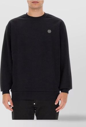 Philipp Plein oversize rhinestone logo sweatshirt with ribbed cuffs and hem